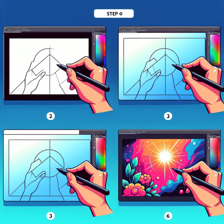 how to draw digitally step by step