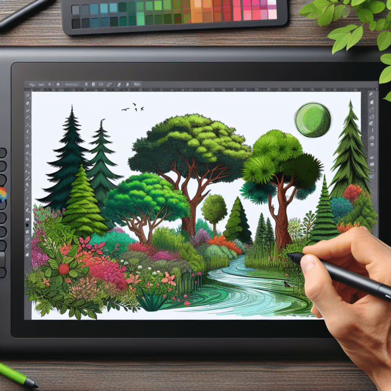 quick tips for drawing trees and nature digitally